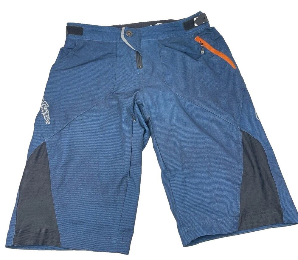 Troy Lee Designs Mens 34x13 Ruckus MTB Shorts Navy Blue Textured Stretch Biking